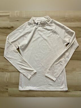 Under Armour White ColdGear Fitted Mock Neck Top
